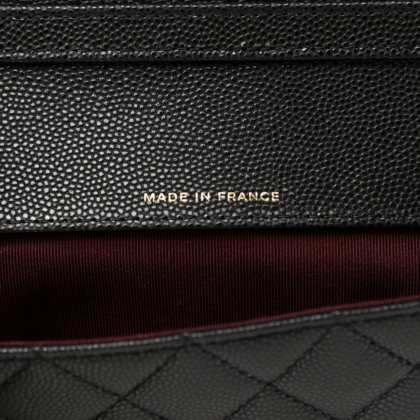Caviar Quilted Glasses Case With Chain Black