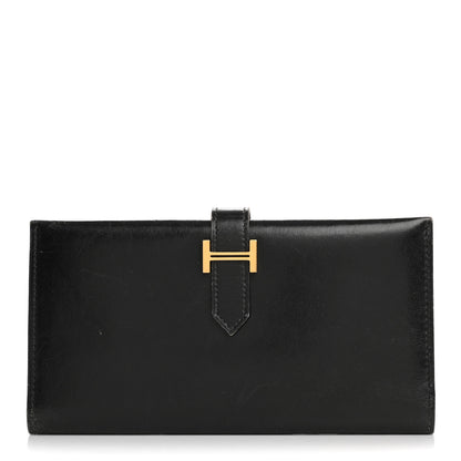 Hermes Box Bearn Gusset Wallet Black 1 of 13