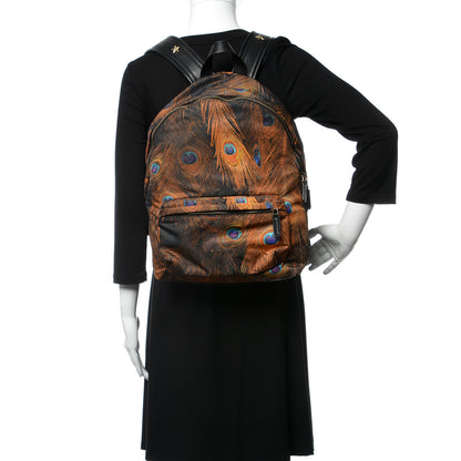 Givenchy Nylon Calfskin Peacock Print Backpack Brown 2 of 9