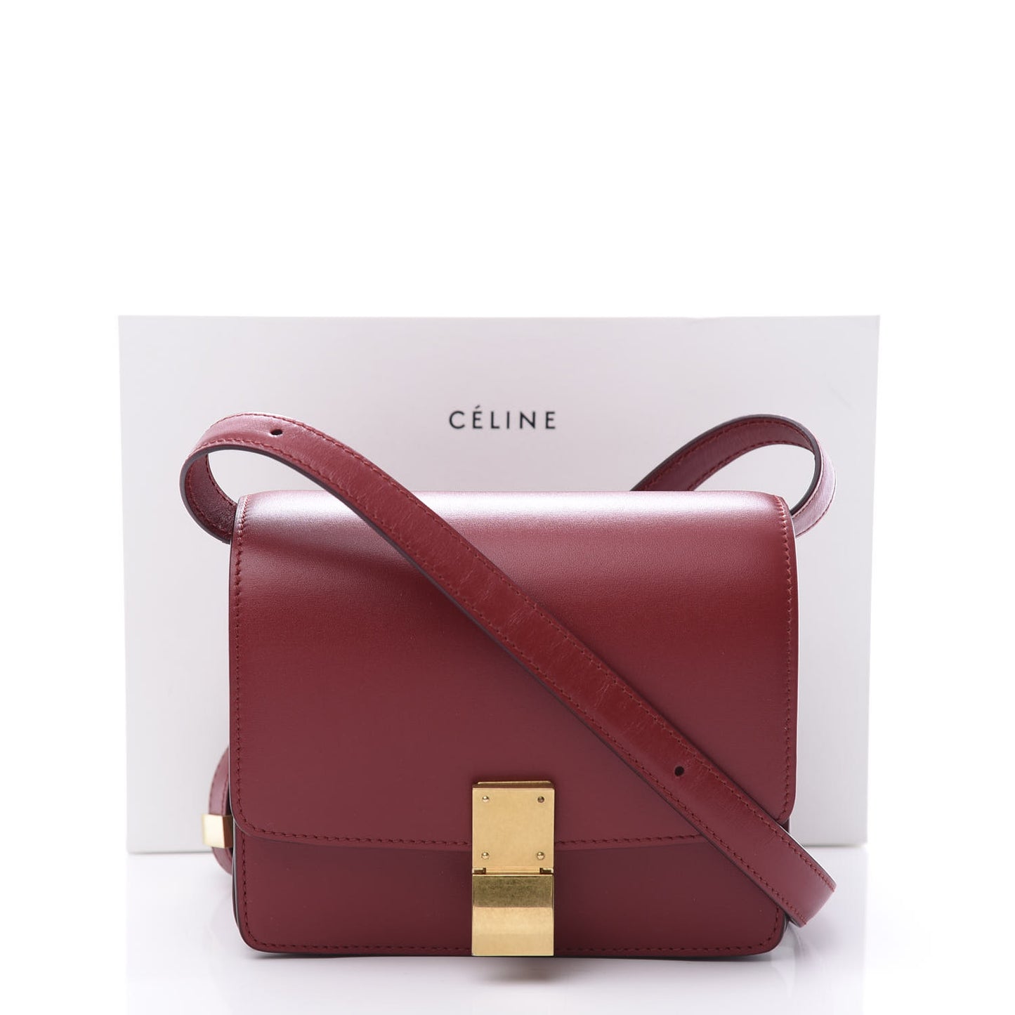 Smooth Calfskin Small Classic Box Flap Bag Red