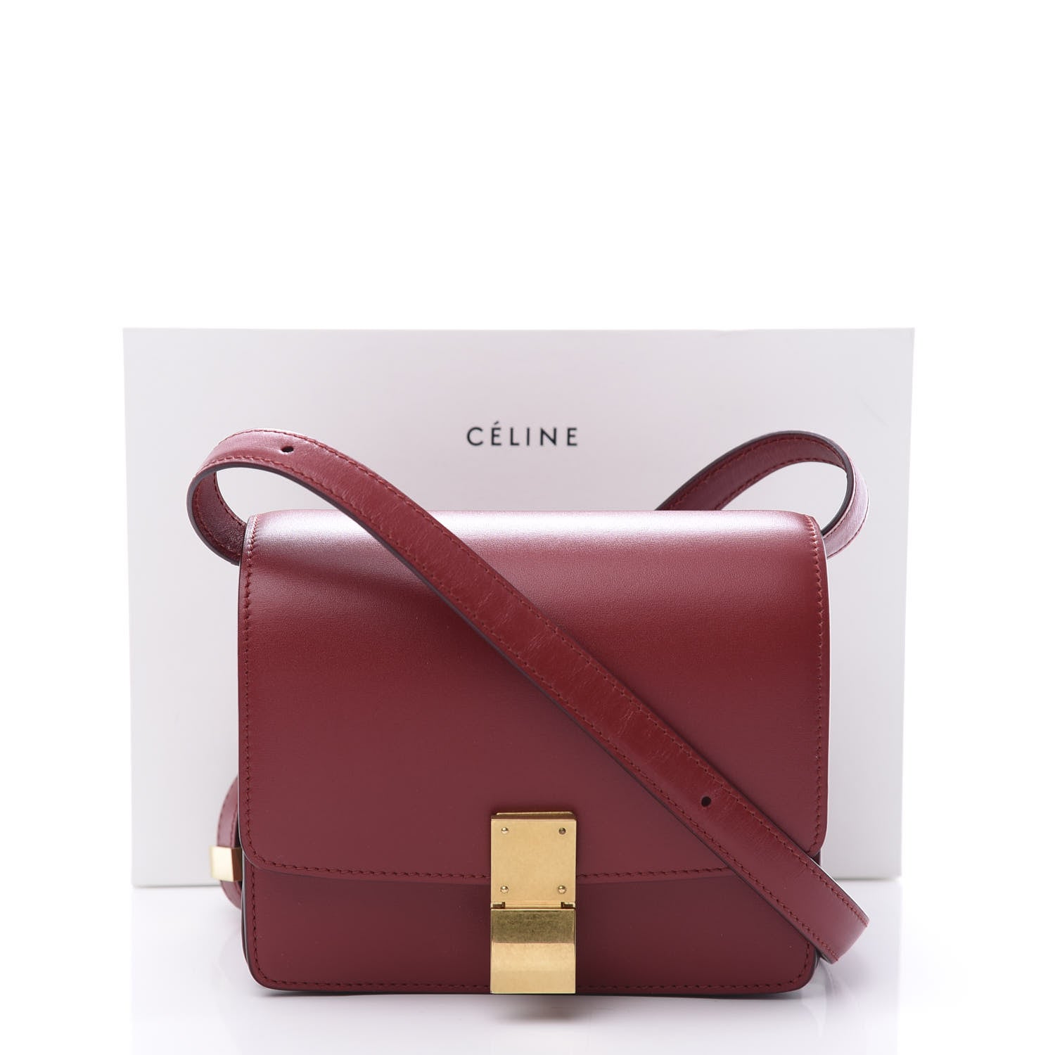 Celine Smooth Calfskin Small Classic Box Flap Bag Red 10 of 10