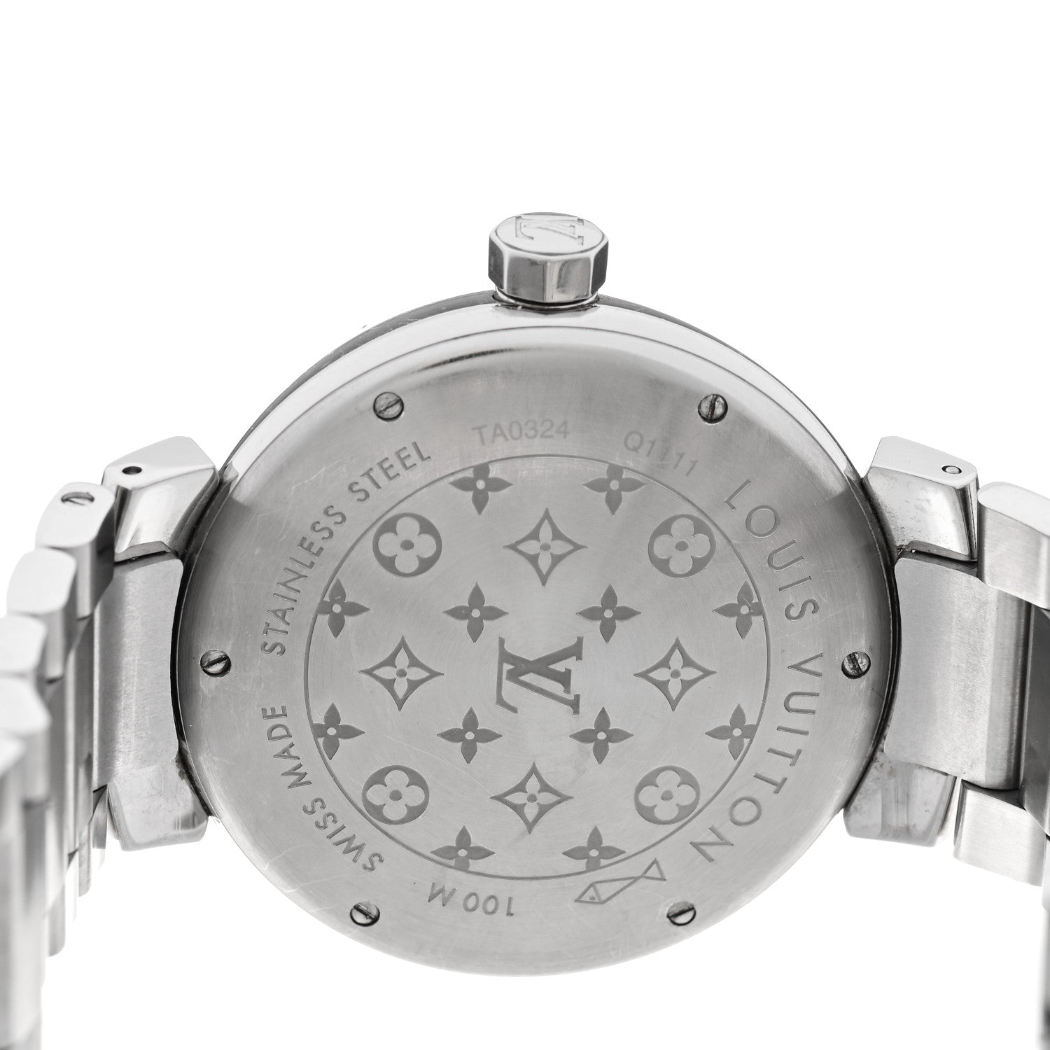 Louis Vuitton Stainless Steel 39mm Tambour Quartz Watch Brown 4 of 4