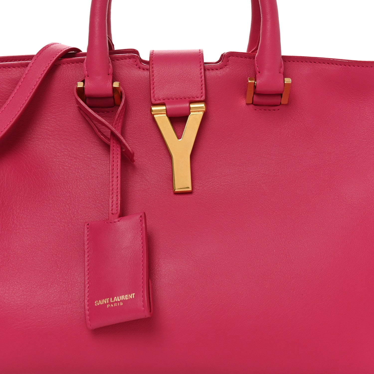 Saint Laurent Calfskin Small Classic Y Cabas Fuchsia 7 of 9