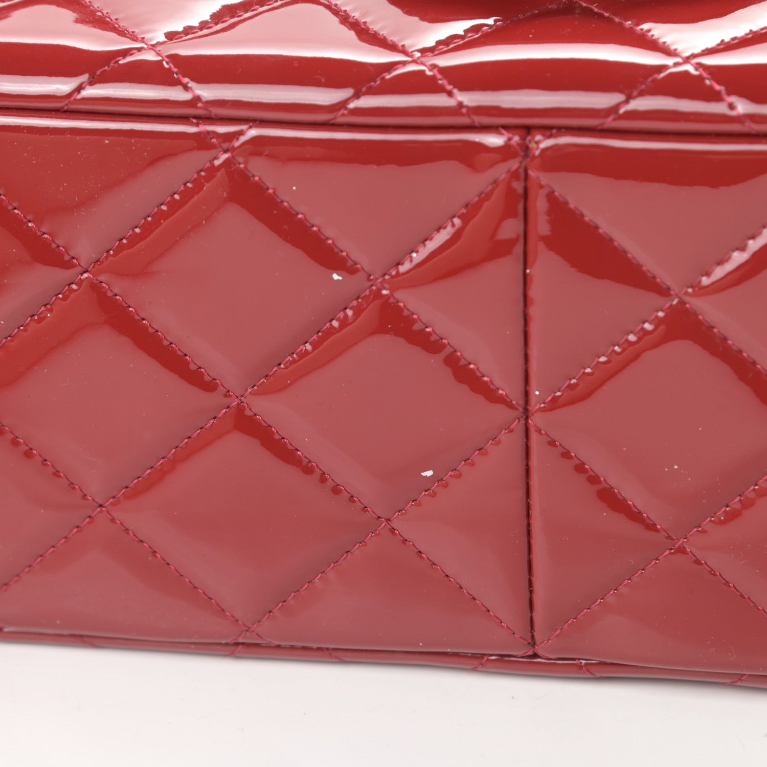 Chanel Patent Quilted Jumbo Double Flap Red 15 of 15
