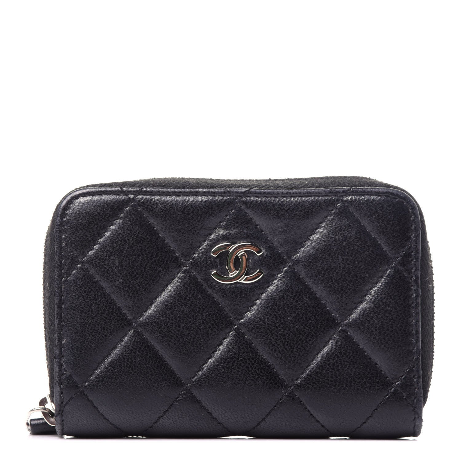 Chanel Lambskin Quilted Zip Coin Purse Black 1 of 10