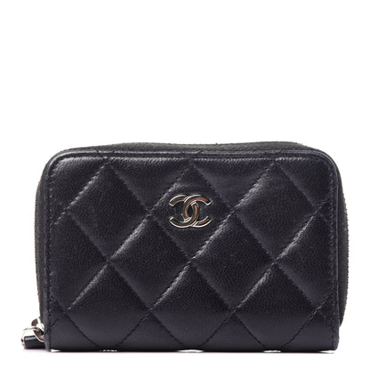 Chanel Lambskin Quilted Zip Coin Purse Black 1 of 10