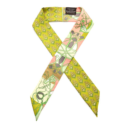 Hermes Silk Coup De Fouet Au Bloc Twilly Vert Peche Chartreuse 1 of 4