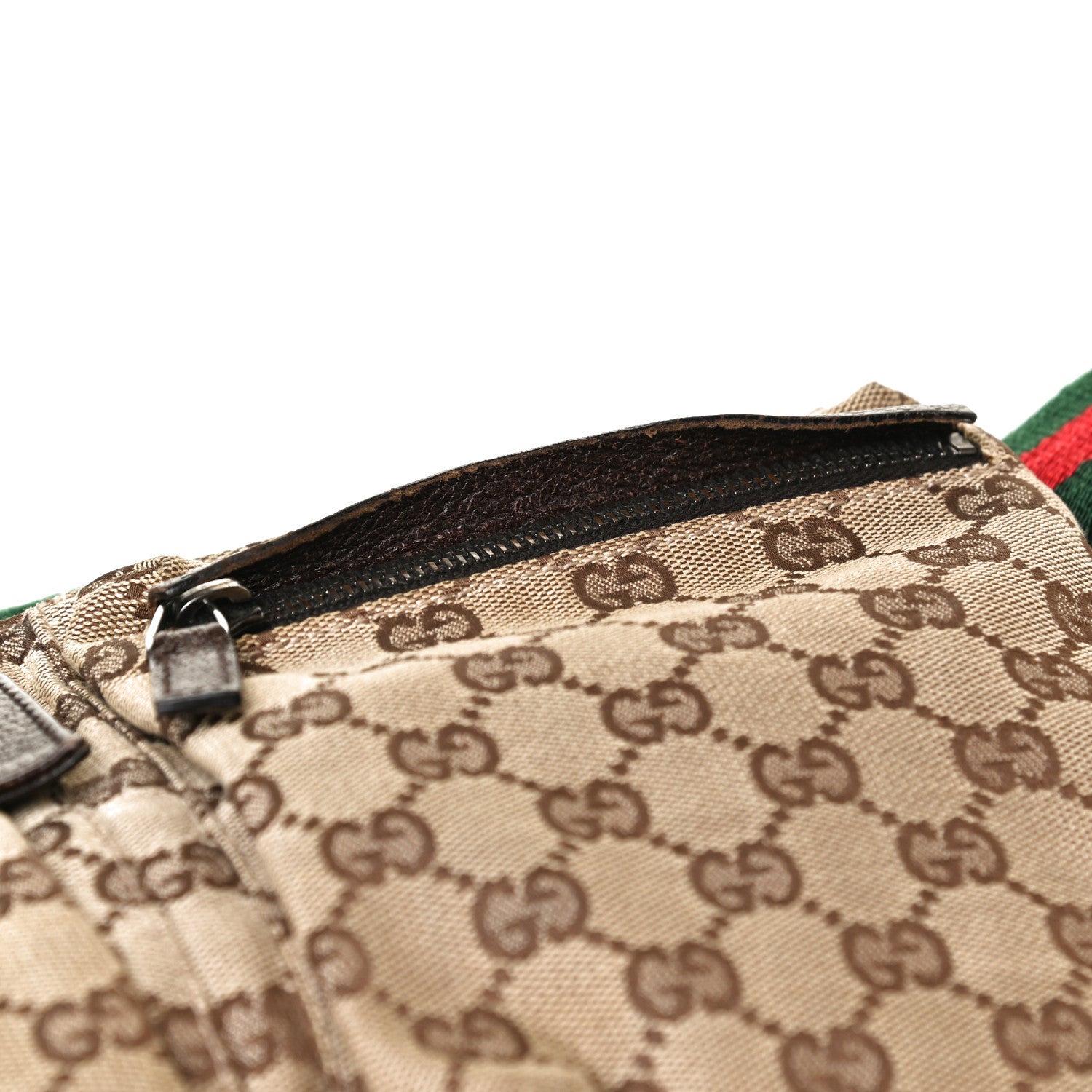 Gucci GG Monogram Double Pocket Belt Bag Dark Brown 10 of 12