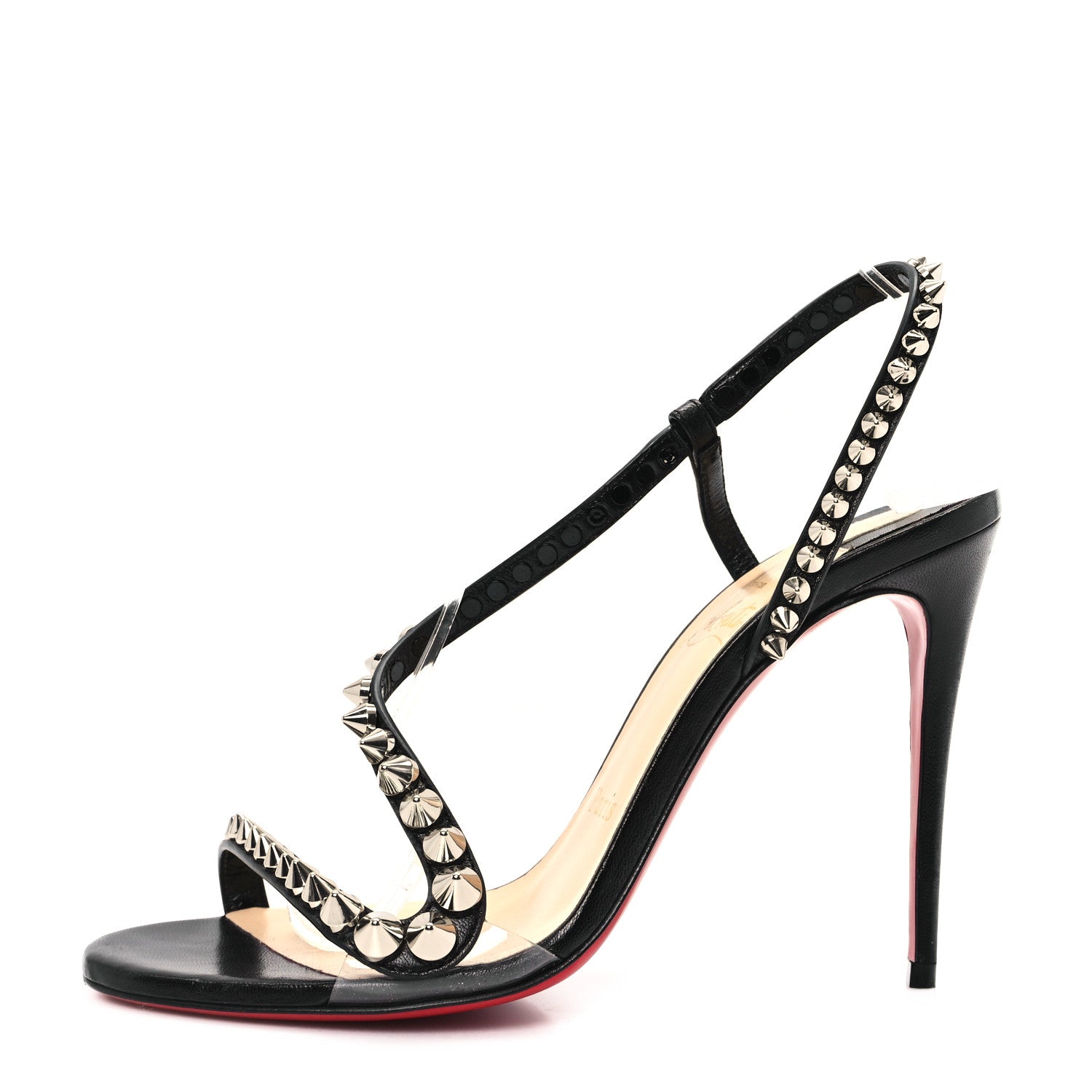 Christian Louboutin Nappa Spike Rosalie 100 Sandals 36 Black 1 of 8