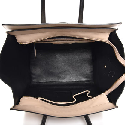 Celine Satin Calfskin Mini Bi-Color Luggage Powder Black 5 of 13