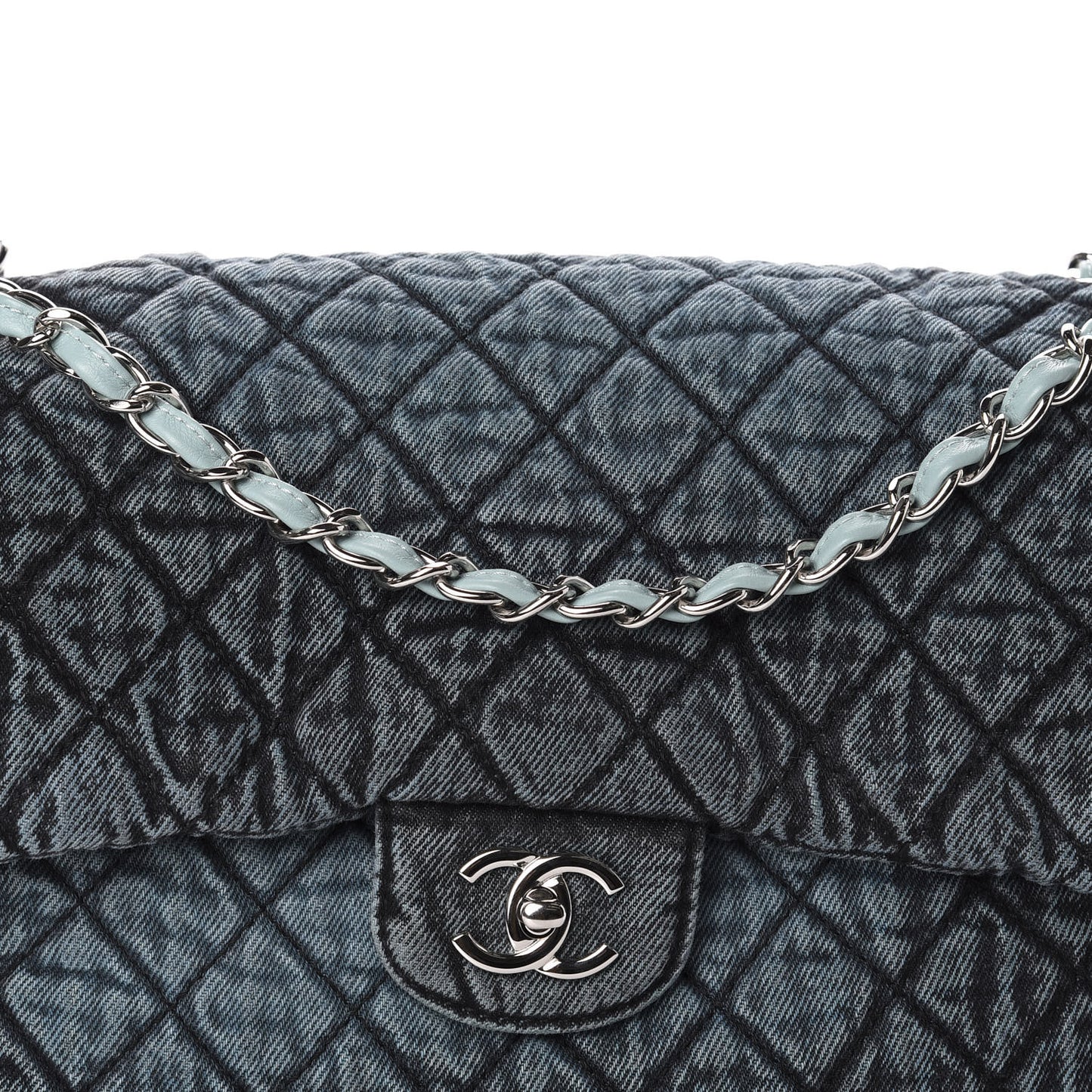 Denim Quilted Denimpression Flap Green Blue