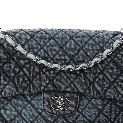 Chanel Denim Quilted Denimpression Flap Green Blue 11 of 11