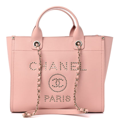 Chanel Caviar Small Studded Deauville Tote Light Pink 1 of 9