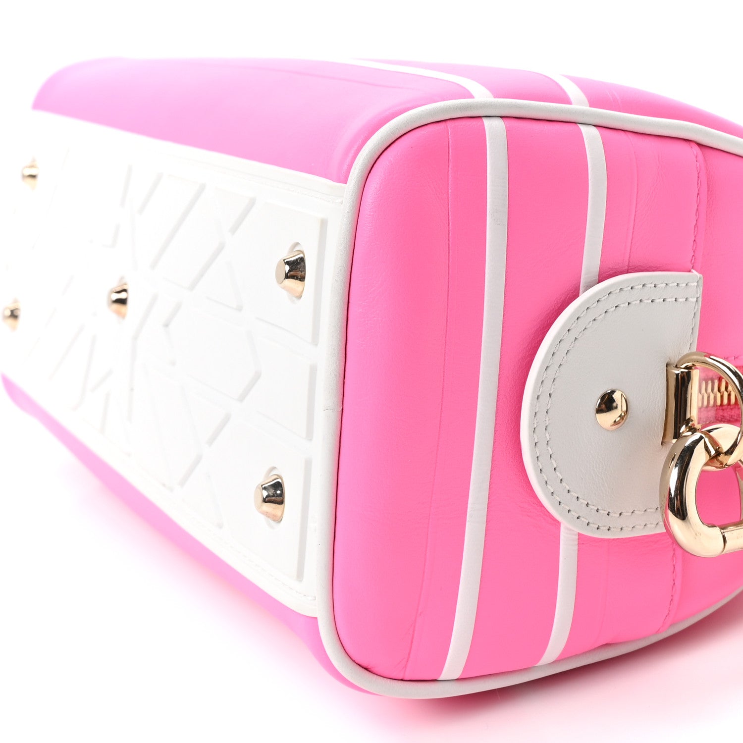 Christian Dior Calfskin Small Dior Vibe Zip Bowling Bag Pink Multicolor 9 of 9