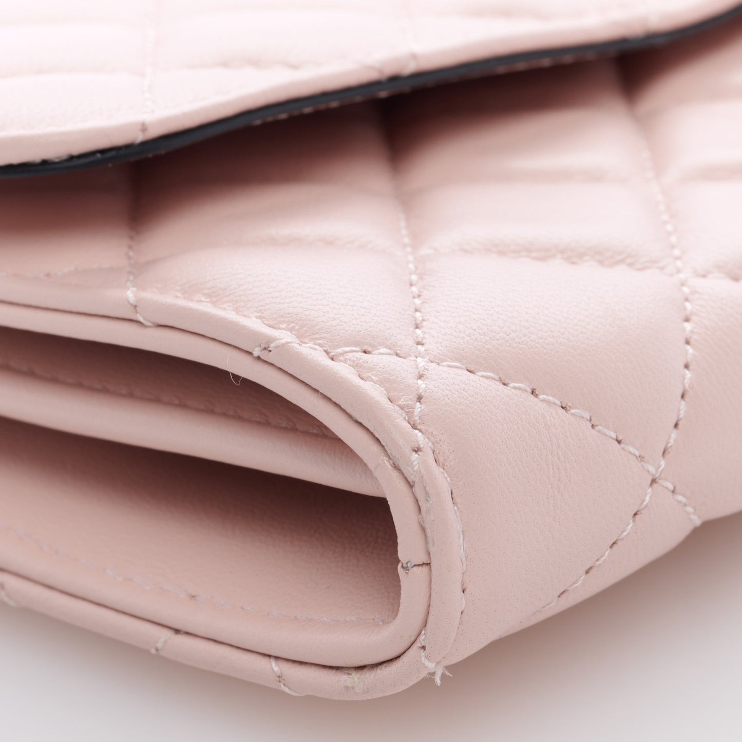 Lambskin Quilted Medusa Wallet On Chain Crossbody Light Pink