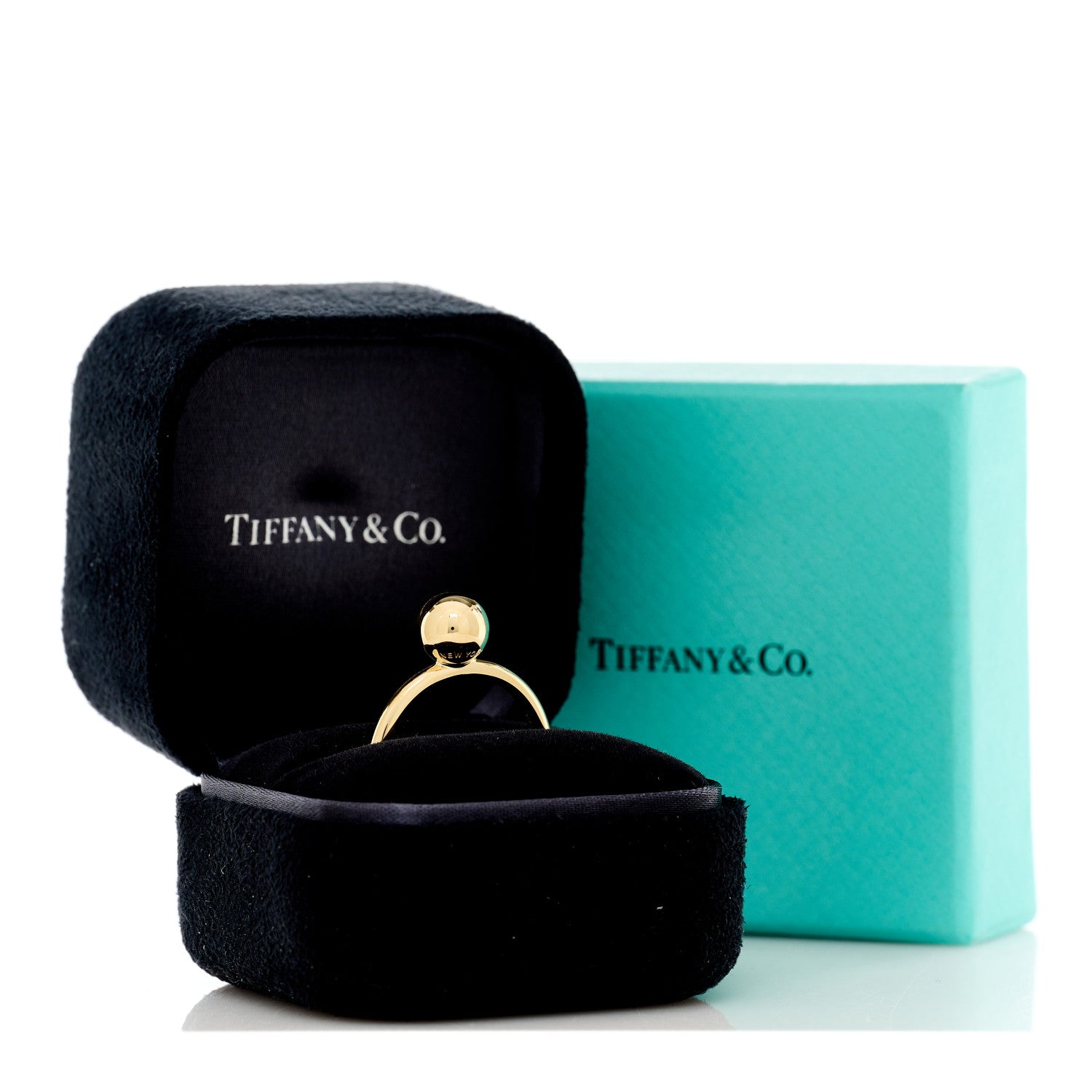 Tiffany 18K Yellow Gold 8mm Hardwear Ball Ring 54 7 8 of 8