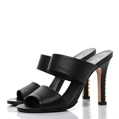 Chanel Lambskin Pearl Sandal Mules 38 Black 3 of 8