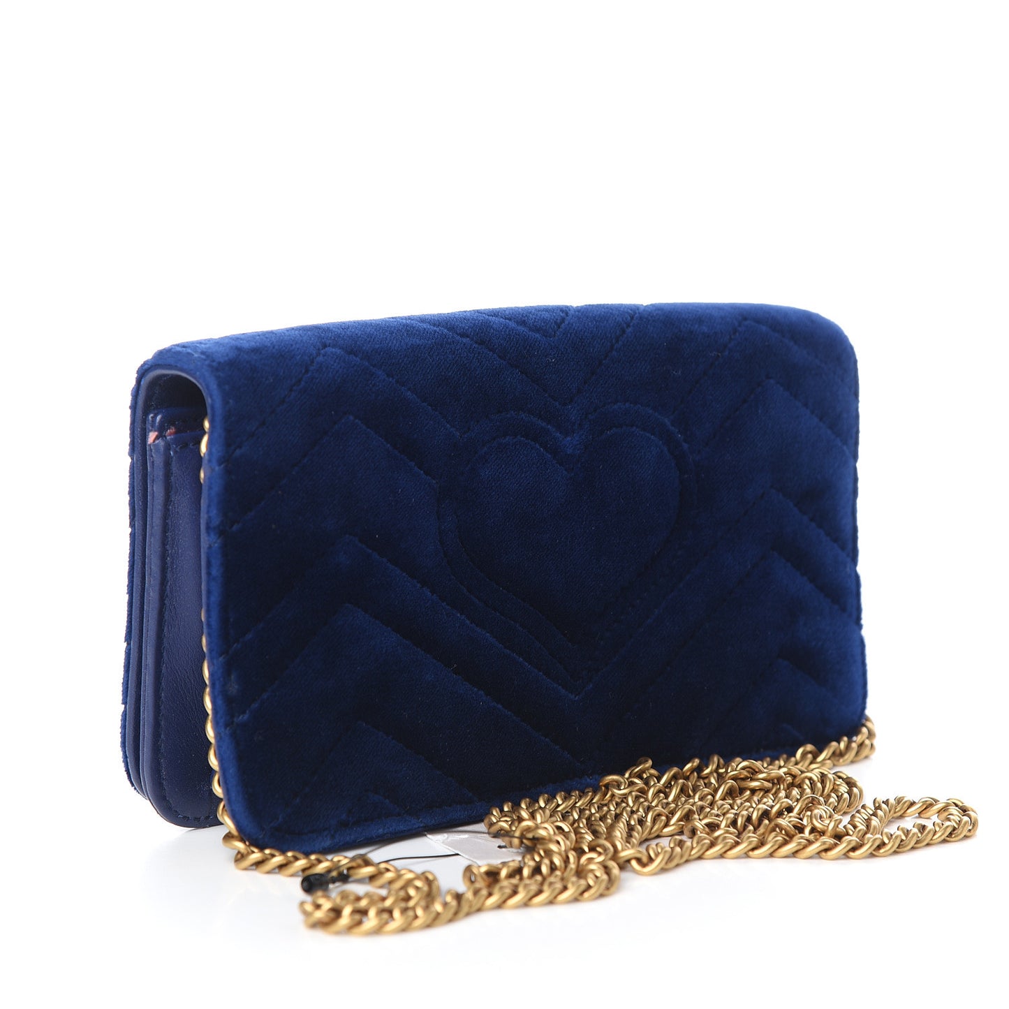 Velvet Matelasse GG Marmont Mini Bag Cobalt Blue