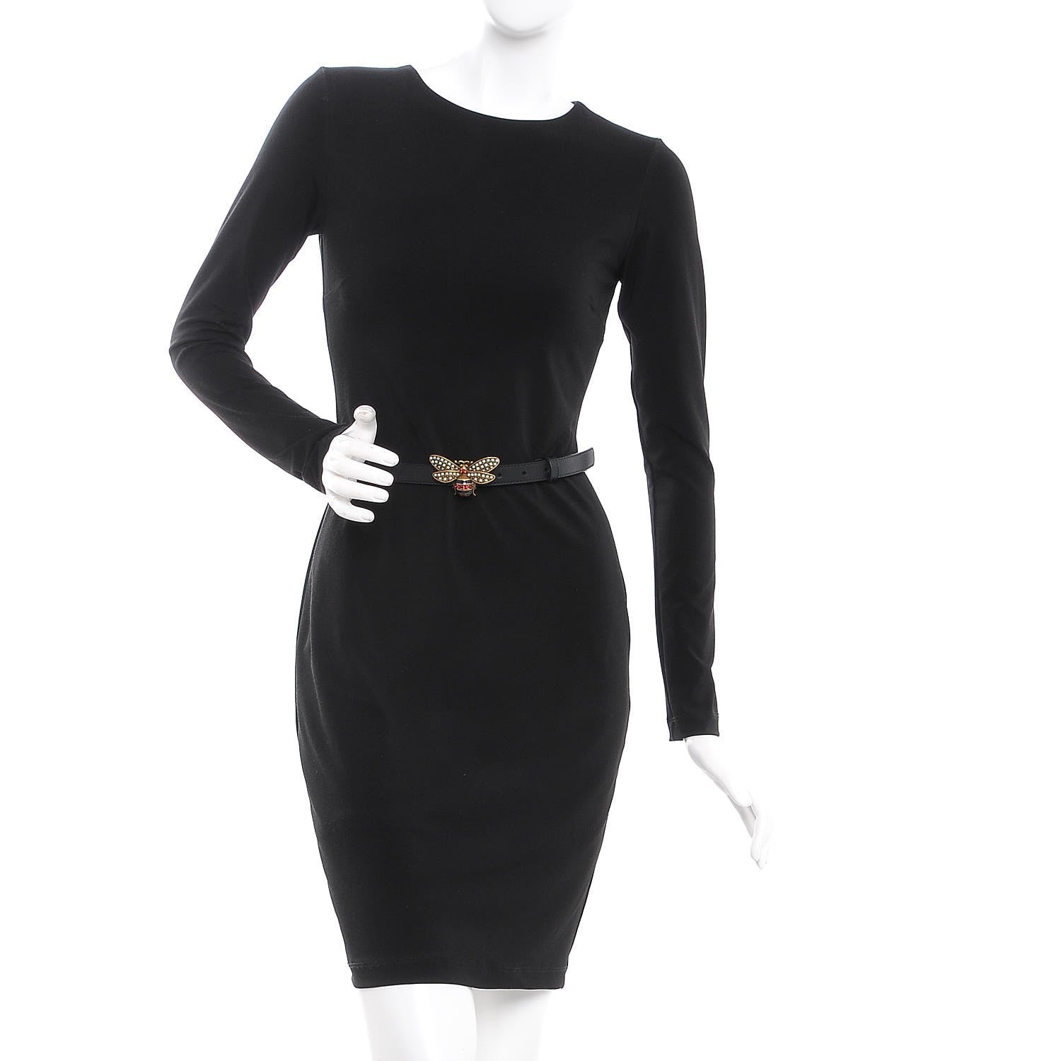 Gucci Calfskin Queen Margaret Bee Belt 90 36 Black 2 of 7