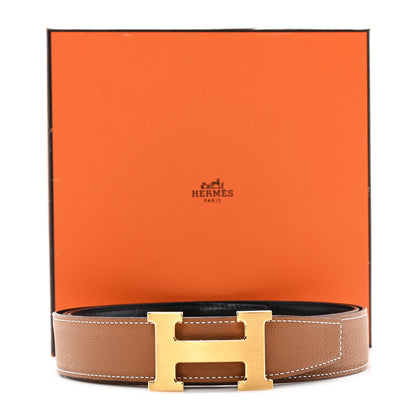 Hermes Box Togo 32mm H Belt 115 Black Gold 6 of 6