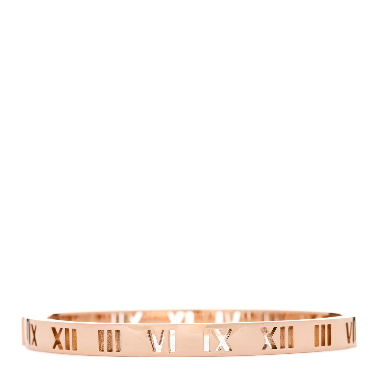 18K Rose Gold Diamond Atlas Pierced Hinged Bangle Bracelet