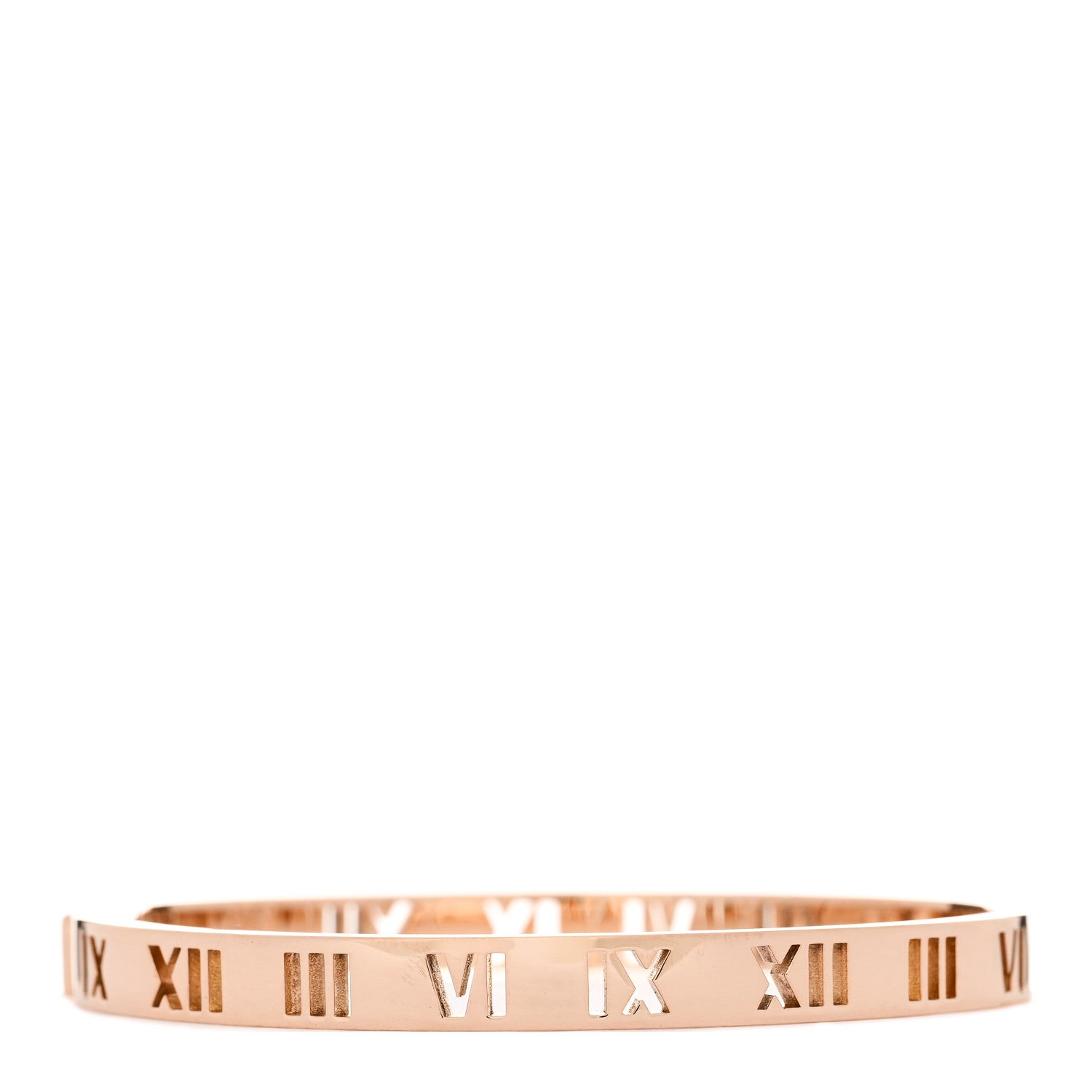 Tiffany 18K Rose Gold Diamond Atlas Pierced Hinged Bangle Bracelet 2 of 3