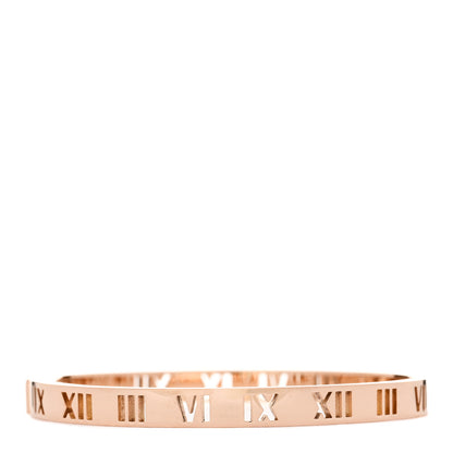 Tiffany 18K Rose Gold Diamond Atlas Pierced Hinged Bangle Bracelet 2 of 3