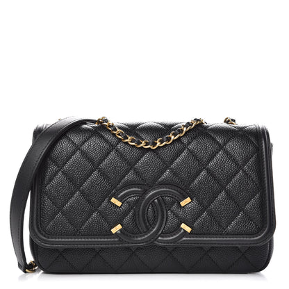 Chanel Caviar Quilted Small CC Filigree Flap Black 1 of 11