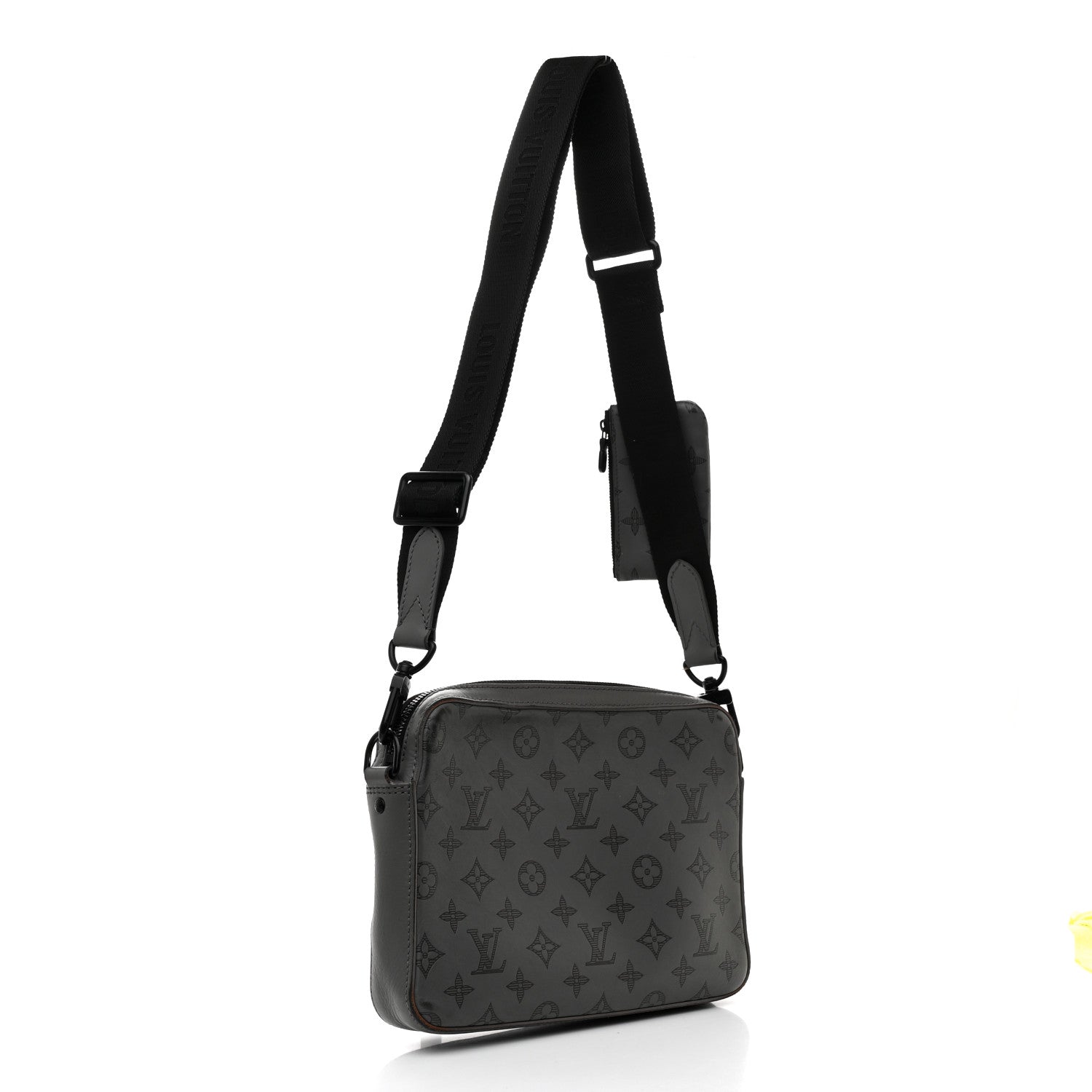 Louis Vuitton Calfskin Monogram Shadow Duo Messenger Anthracite Gray 3 of 11