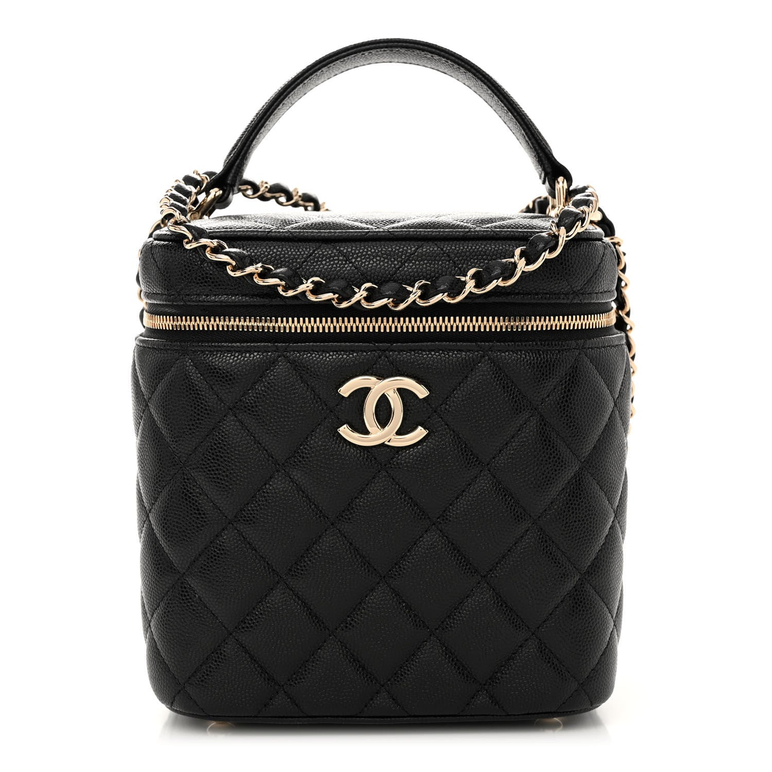 Chanel Caviar Quilted Small Top Handle Vanity Case With Chain Black 1 of 11