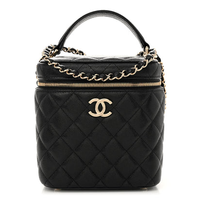 Chanel Caviar Quilted Small Top Handle Vanity Case With Chain Black 1 of 11