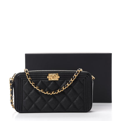 Chanel Caviar Quilted Small Boy Clutch With Chain Black 12 of 12