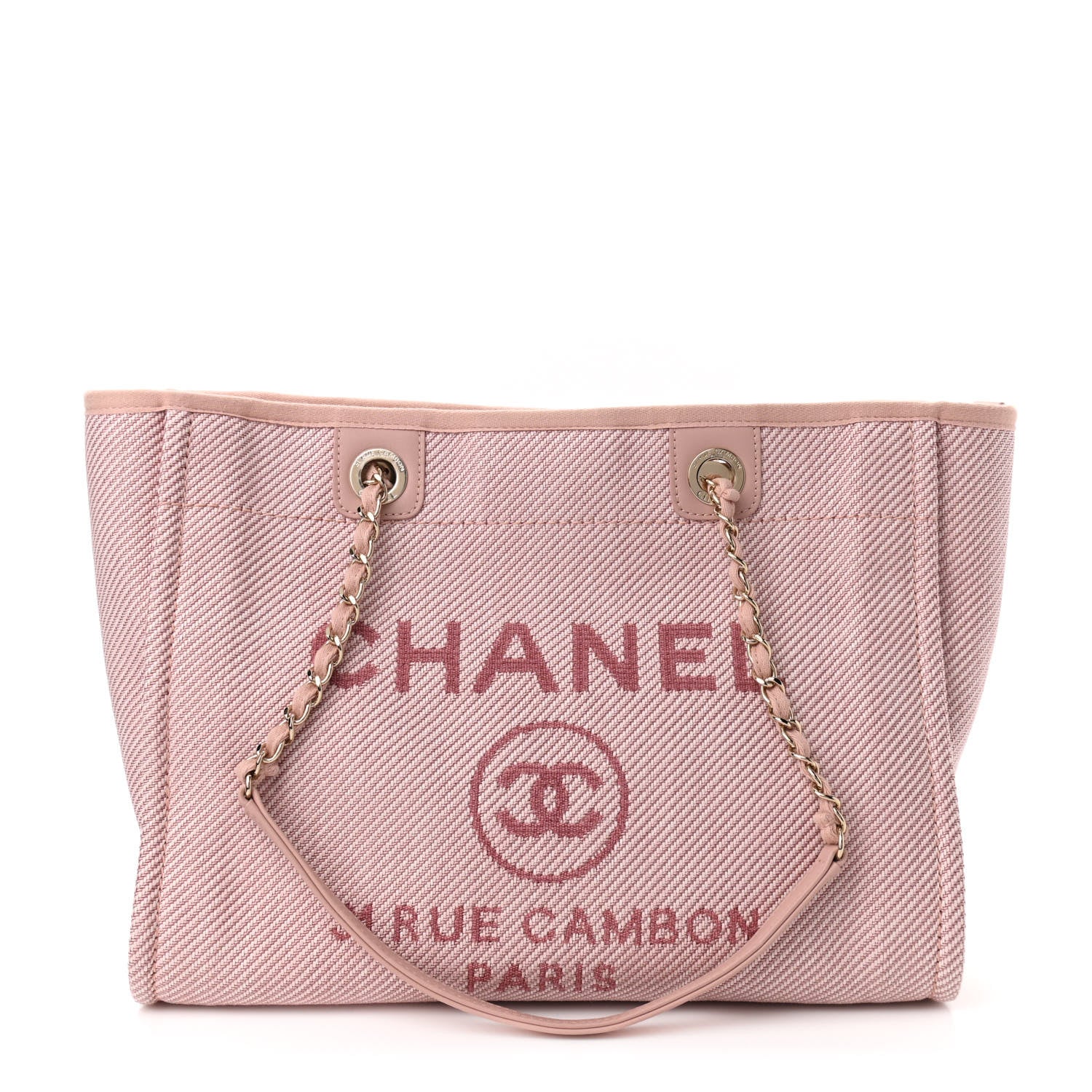 Chanel Mixed Fibers Calfskin Small Deauville Tote Rose Pink 1 of 10