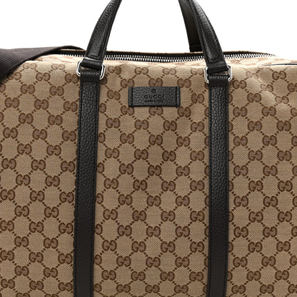 Gucci Monogram Dollar Calfskin Boston Duffle Bag Beige Ebony Testa di Moro Marrone Scuro 7 of 9