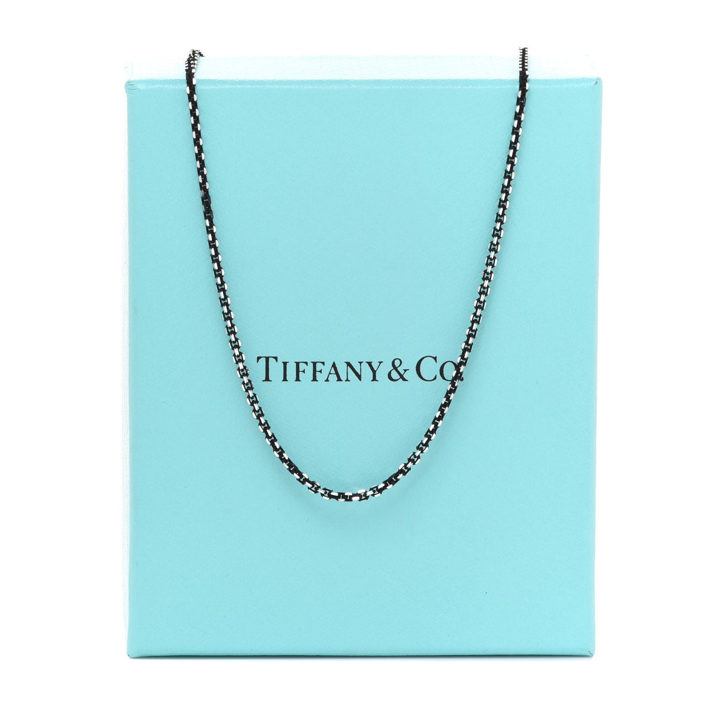 Sterling Silver Enamel 1.75mm Chain Necklace Black 30"