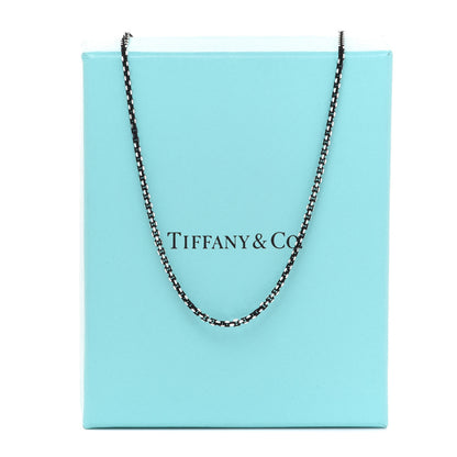 Tiffany Sterling Silver Enamel 1.75mm Chain Necklace Black 30" 6 of 6