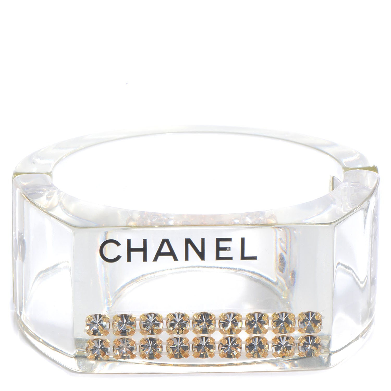 Chanel Lucite Crystal Cuff Transparent 1 of 5