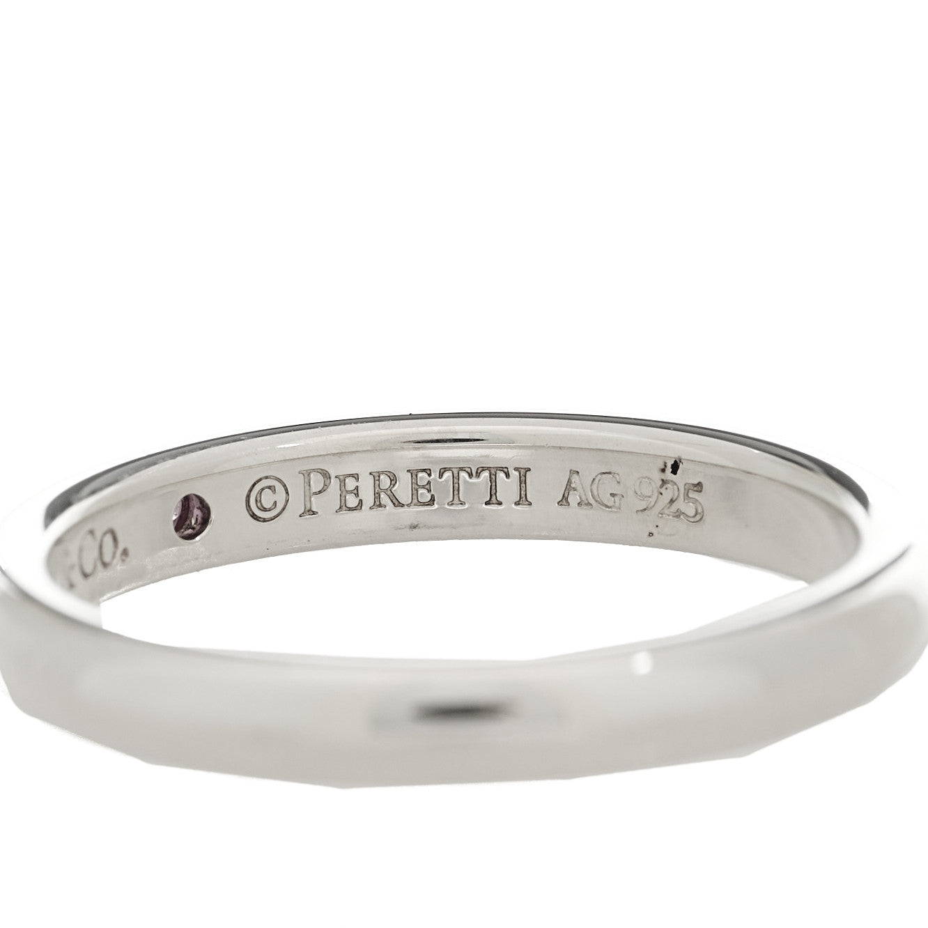 Tiffany Sterling Silver Pink Sapphire Elsa Peretti Band Ring 52 6 4 of 4