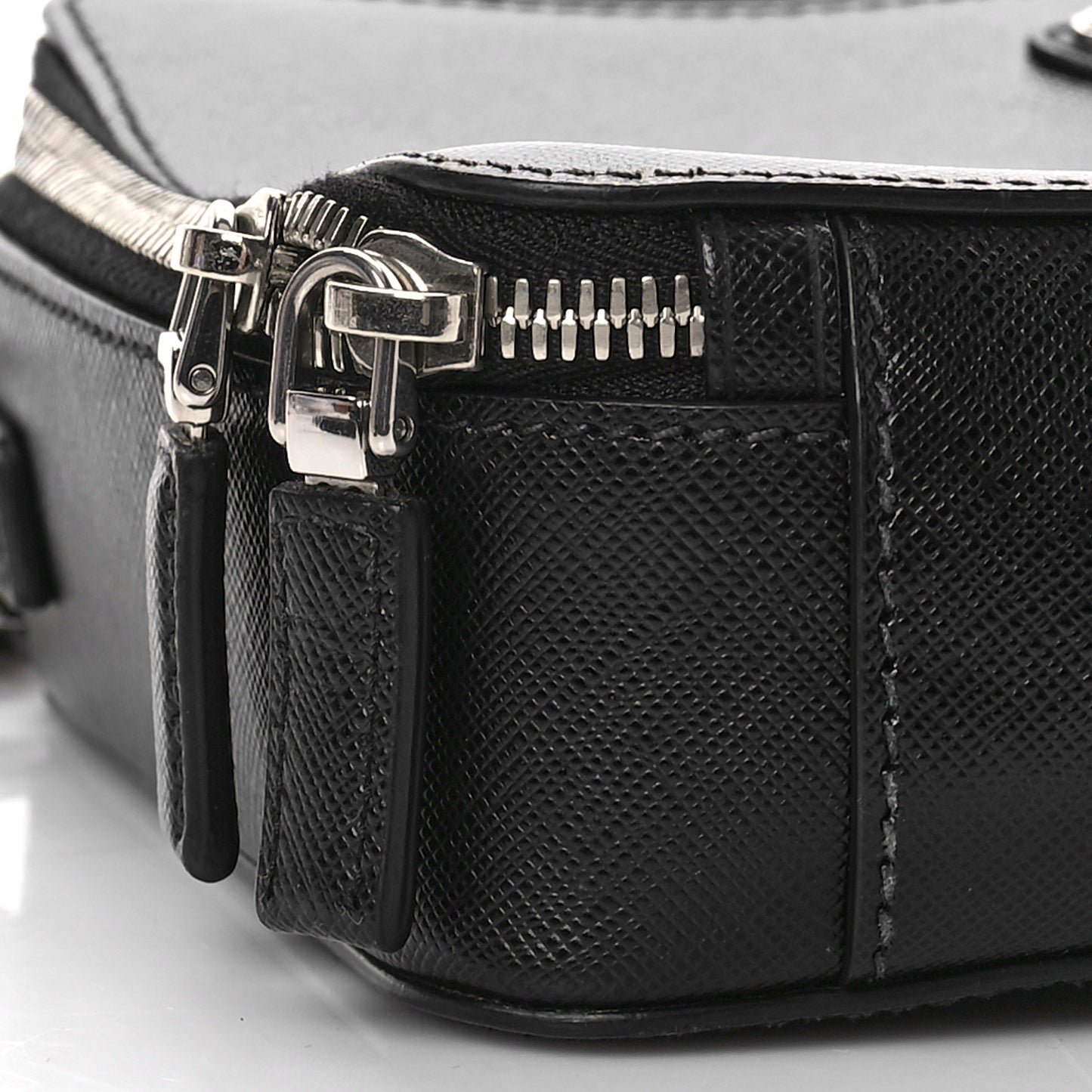 Saffiano Travel Medium Brique Crossbody Bag Black