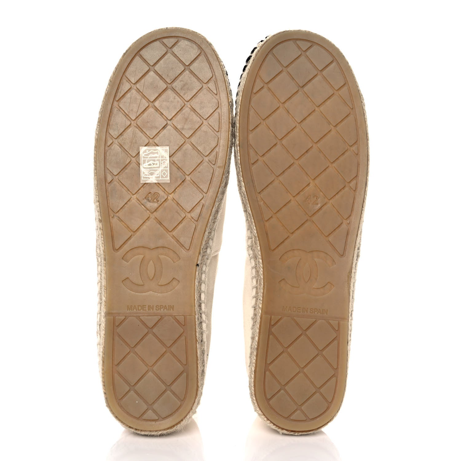 Chanel Velvet Logo Espadrilles 42 Ivory Black 5 of 8