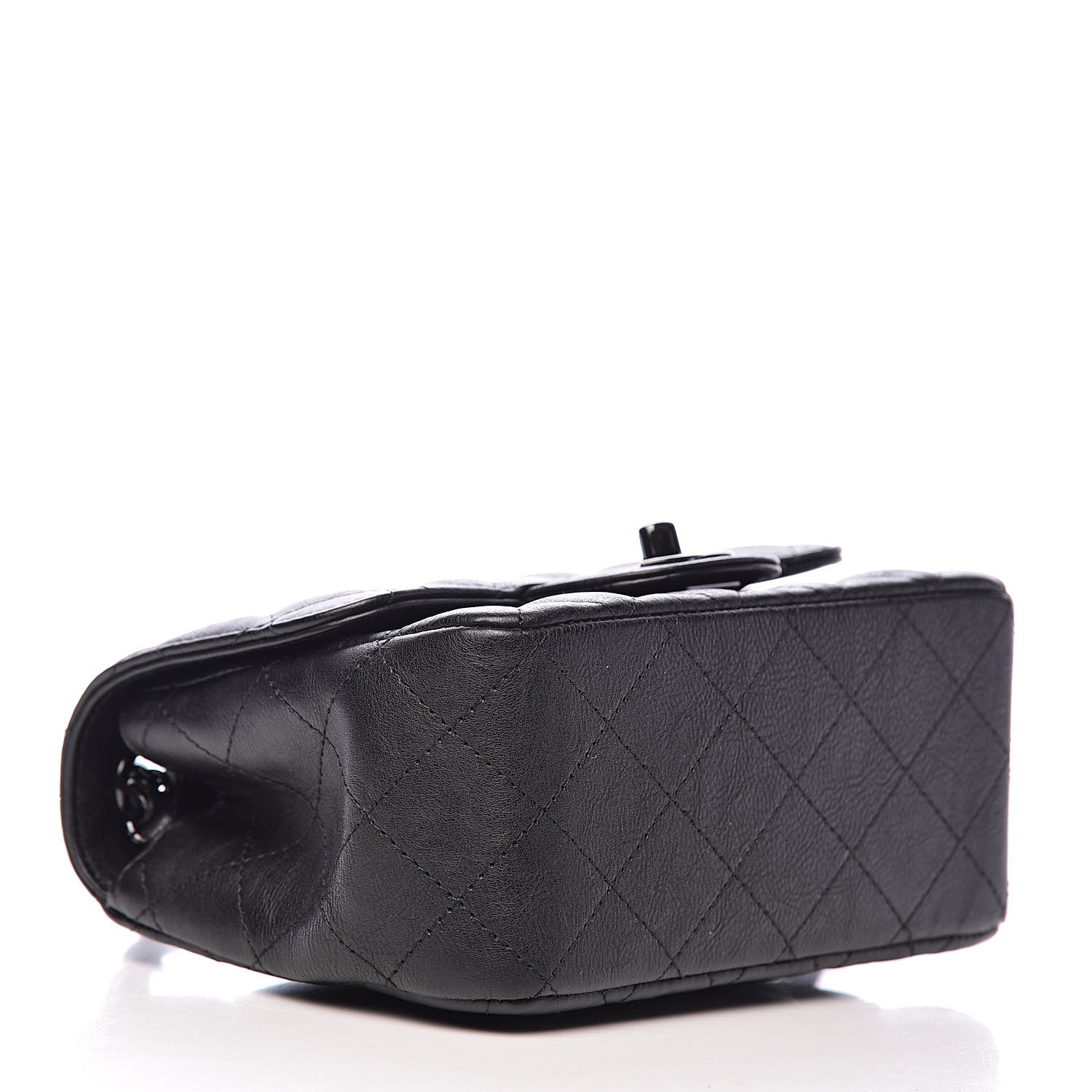 Chanel Crumpled Calfskin Quilted Mini Square Flap So Black 4 of 10