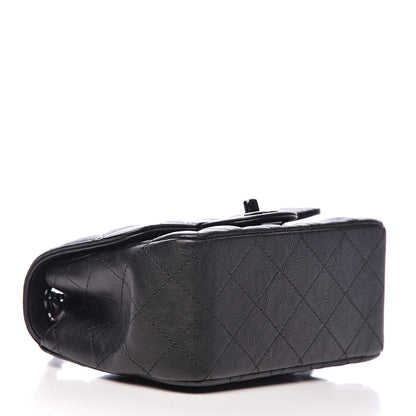 Chanel Crumpled Calfskin Quilted Mini Square Flap So Black 4 of 10