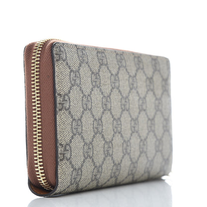 Gucci GG Supreme Monogram Embroidered Roses Zip Around Wallet Red 3 of 11