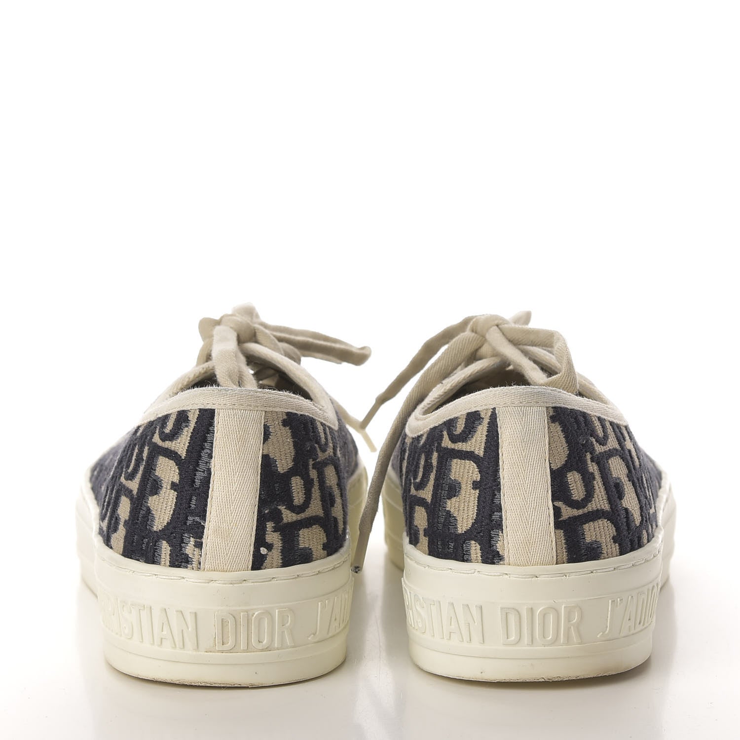 Christian Dior Canvas Oblique Walk'N'Dior Low Top Sneakers 38 Deep Blue 4 of 9