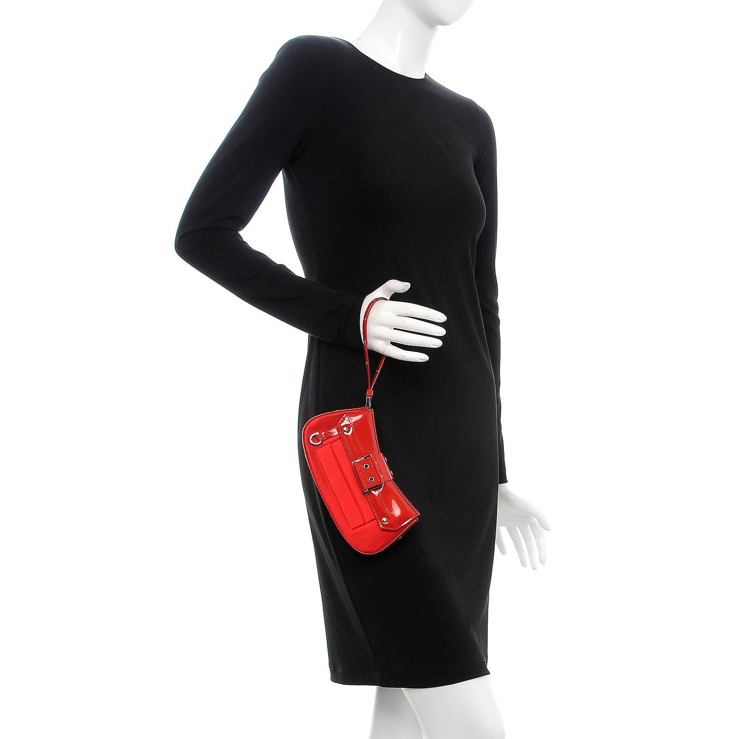 Christian Dior Satin Patent Street Chic Columbus Bag Red 3 of 13