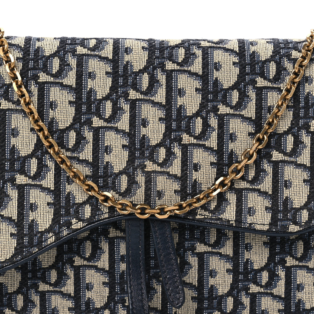 Oblique Saddle Chain Pouch Blue