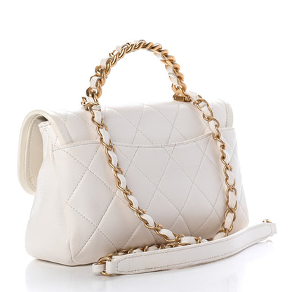 Chanel Lambskin Quilted Small La Parisienne Top Handle Flap White 2 of 10