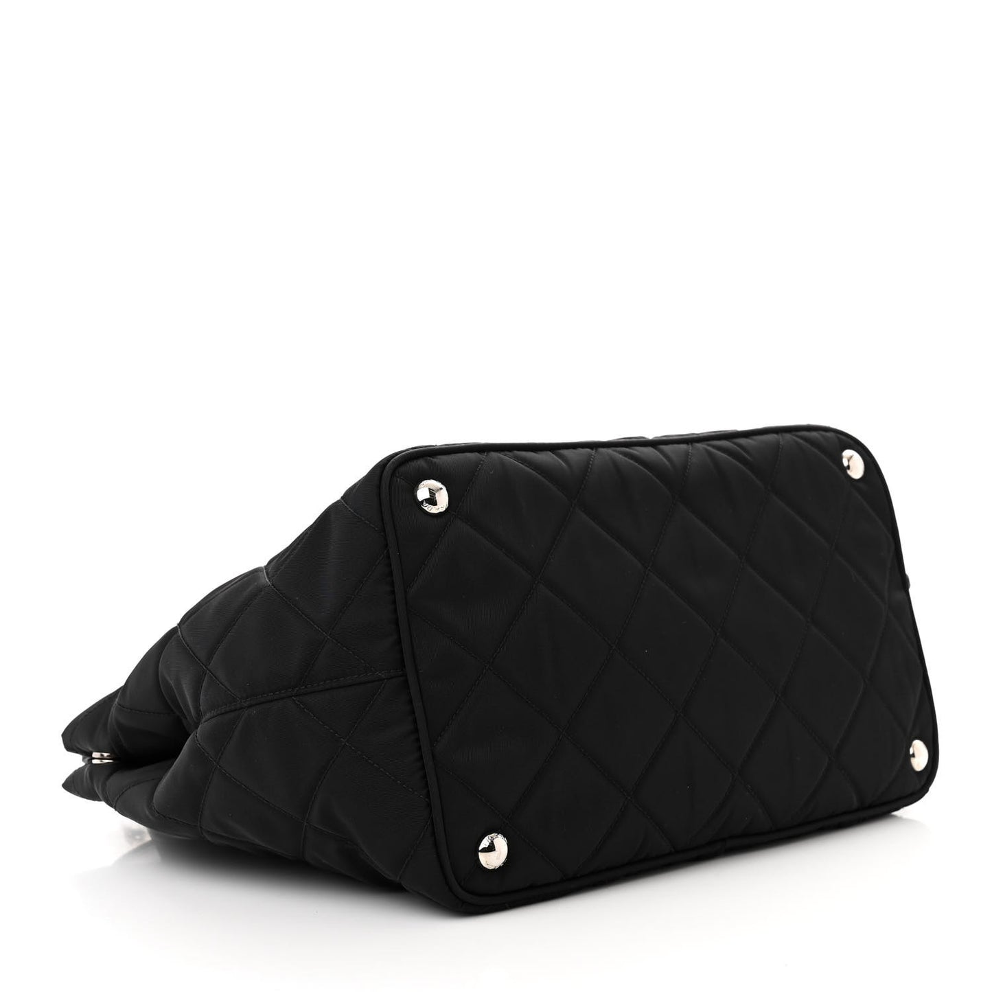 Nylon Tessuto Impuntu Quilted Tote Black