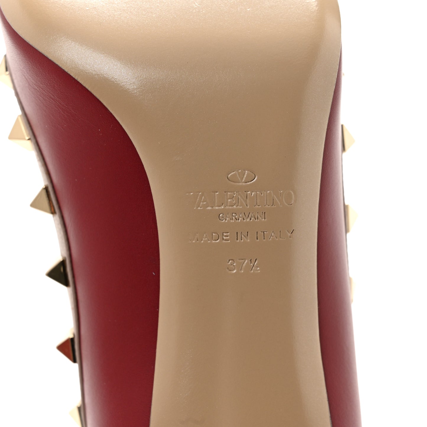 Calfskin Rockstud 85mm Pumps 37.5 Rosso Valentino Poudre