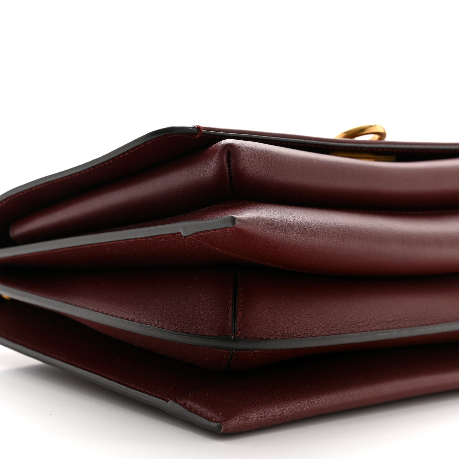 Salvatore Ferragamo Calfskin Trifolio Flap Bag Burgundy 8 of 9